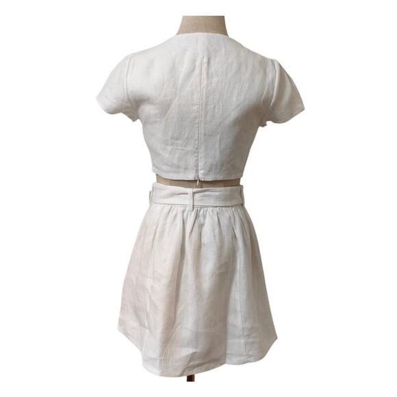 Reformation Niki Belted Linen Two Piece White New - Picture 6 of 9